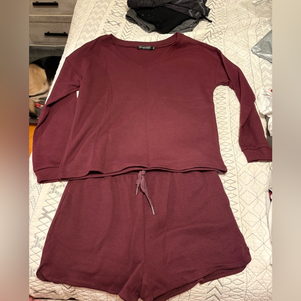 Burgundy Loungewear Set